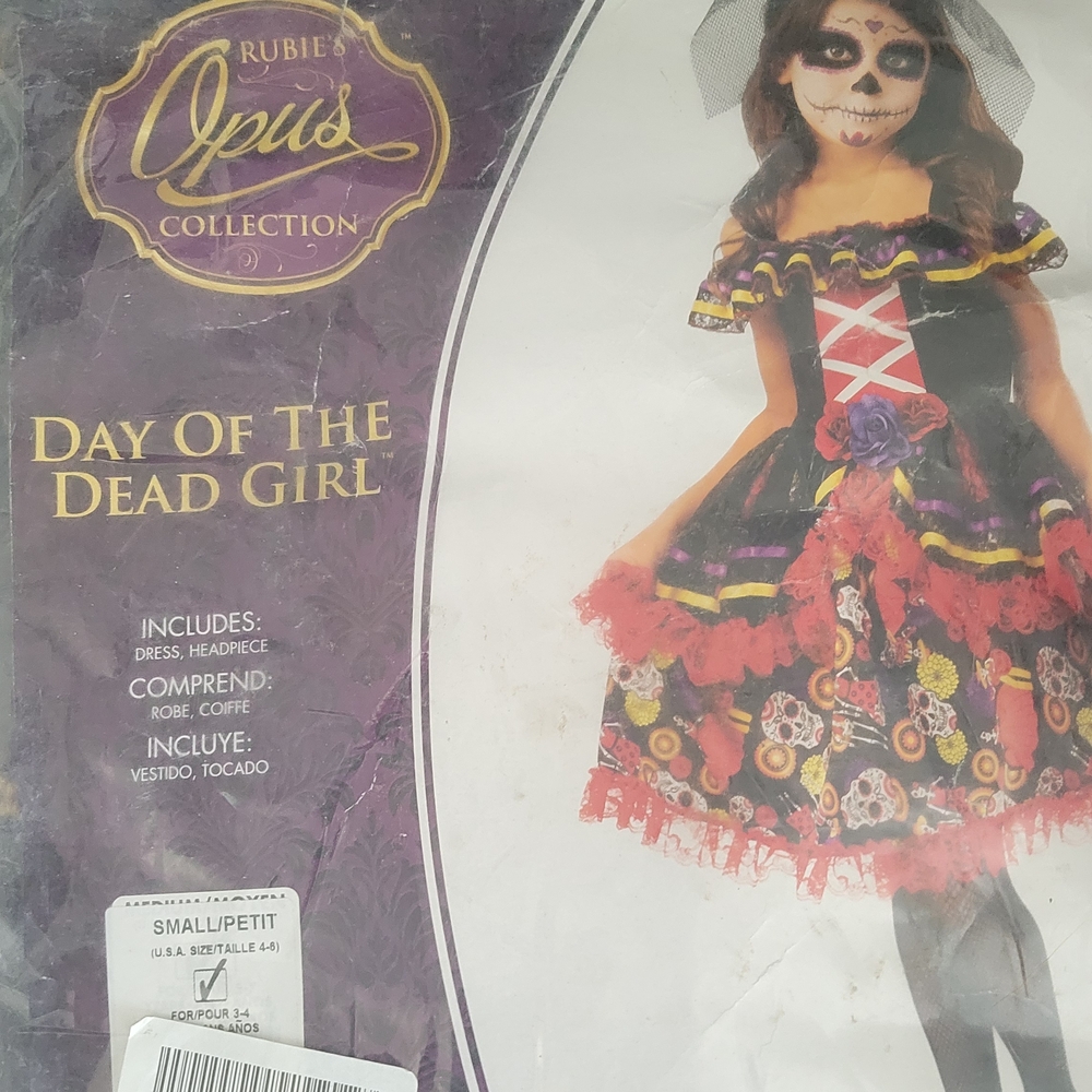 Rubie's Day of the Dead Girl Costume - Black, Red, Purple